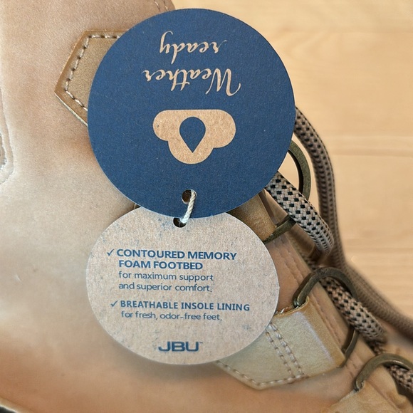 NWT JBU by Jambu Brown Mondoza Knit Collar Lace-Up Boots Women Size 9 - Picture 7 of 7